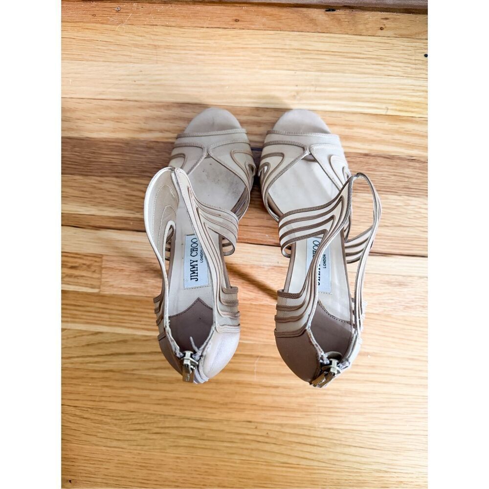 Jimmy Choo Nude Nappa Heels Size 37 - Picture 7 of 8